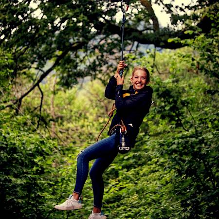 ISSFt Students enjoying fun on ziplines